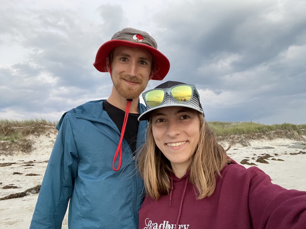 Beach selfie of Kali and Jacob